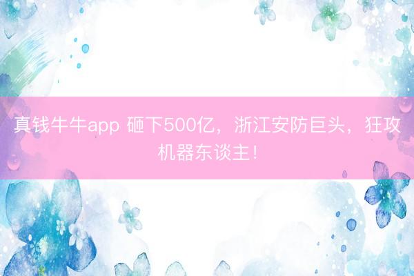 真钱牛牛app 砸下500亿，浙江安防巨头，狂攻机器东谈主！