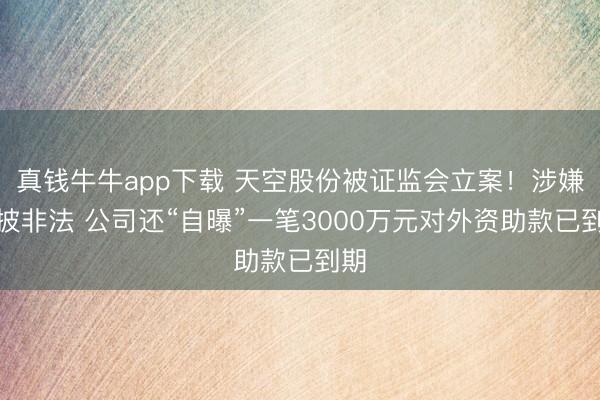 真钱牛牛app下载 天空股份被证监会立案！涉嫌信披非法 公司还“自曝”一笔3000万元对外资助款已到期
