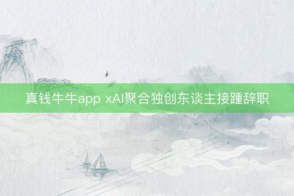 真钱牛牛app xAI聚合独创东谈主接踵辞职