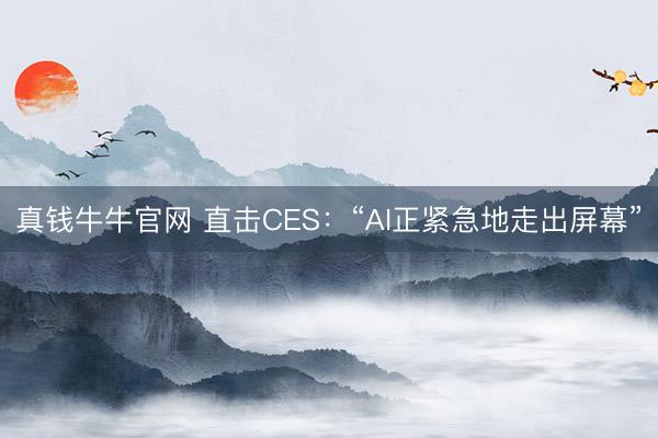 真钱牛牛官网 直击CES：“AI正紧急地走出屏幕”