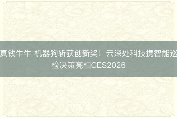 真钱牛牛 机器狗斩获创新奖！云深处科技携智能巡检决策亮相CES2026