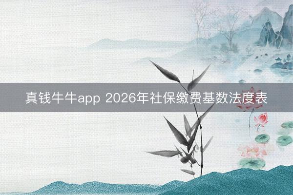真钱牛牛app 2026年社保缴费基数法度表