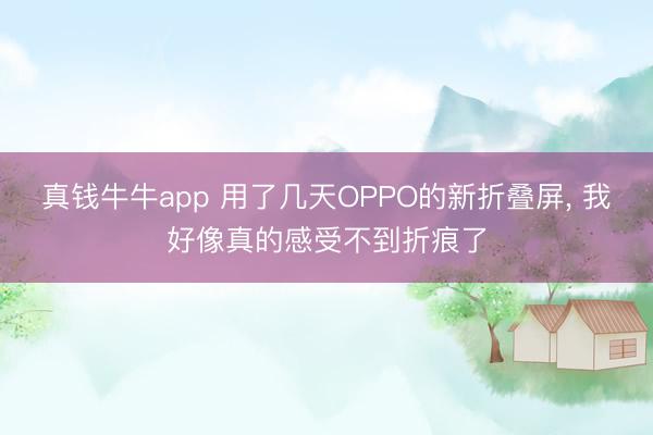 真钱牛牛app 用了几天OPPO的新折叠屏, 我好像真的感受不到折痕了