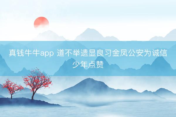 真钱牛牛app 道不举遗显良习金凤公安为诚信少年点赞