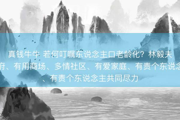 真钱牛牛 若何叮嘱东说念主口老龄化？林毅夫：应有为政府、有用商场、多情社区、有爱家庭、有责个东说念主共同尽力