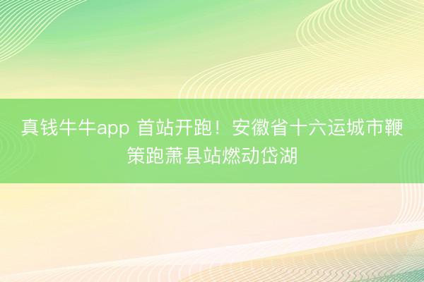 真钱牛牛app 首站开跑！安徽省十六运城市鞭策跑萧县站燃动岱湖
